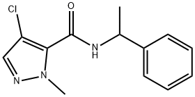 4-chloro-2-methyl-N-(1-phenylethyl)pyrazole-3-carboxamide 结构式