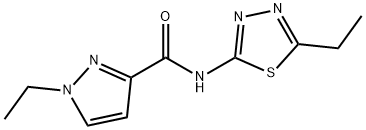 1-ethyl-N-(5-ethyl-1,3,4-thiadiazol-2-yl)pyrazole-3-carboxamide 结构式