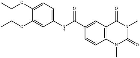 N-(3,4-diethoxyphenyl)-1,3-dimethyl-2,4-dioxoquinazoline-6-carboxamide 结构式