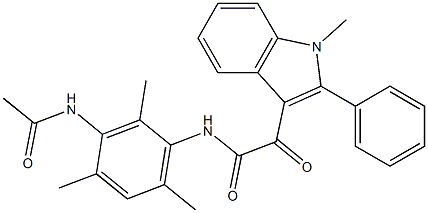 N-(3-acetamido-2,4,6-trimethylphenyl)-2-(1-methyl-2-phenylindol-3-yl)-2-oxoacetamide 结构式