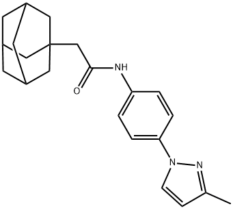 2-(1-adamantyl)-N-[4-(3-methylpyrazol-1-yl)phenyl]acetamide 结构式