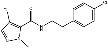 4-chloro-N-[2-(4-chlorophenyl)ethyl]-2-methylpyrazole-3-carboxamide 结构式