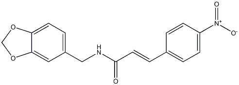 (E)-N-(1,3-benzodioxol-5-ylmethyl)-3-(4-nitrophenyl)prop-2-enamide 结构式
