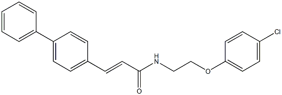 (E)-N-[2-(4-chlorophenoxy)ethyl]-3-(4-phenylphenyl)prop-2-enamide 结构式