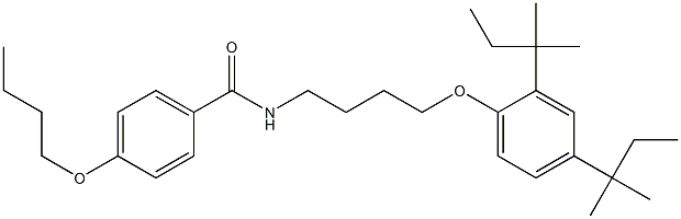 N-[4-[2,4-bis(2-methylbutan-2-yl)phenoxy]butyl]-4-butoxybenzamide 结构式