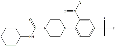 N-cyclohexyl-4-[2-nitro-4-(trifluoromethyl)phenyl]piperazine-1-carboxamide 结构式