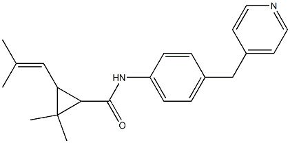 2,2-dimethyl-3-(2-methylprop-1-enyl)-N-[4-(pyridin-4-ylmethyl)phenyl]cyclopropane-1-carboxamide 结构式