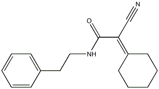 2-cyano-2-cyclohexylidene-N-(2-phenylethyl)acetamide 结构式