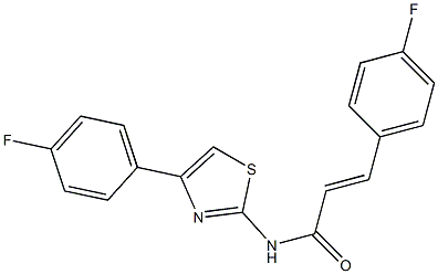 (E)-3-(4-fluorophenyl)-N-[4-(4-fluorophenyl)-1,3-thiazol-2-yl]prop-2-enamide 结构式