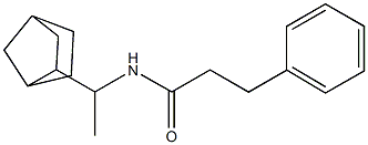 N-[1-(3-bicyclo[2.2.1]heptanyl)ethyl]-3-phenylpropanamide 结构式