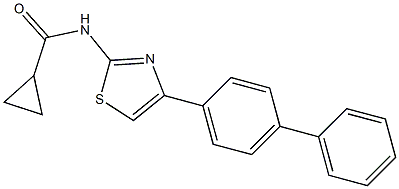 N-[4-(4-phenylphenyl)-1,3-thiazol-2-yl]cyclopropanecarboxamide 结构式