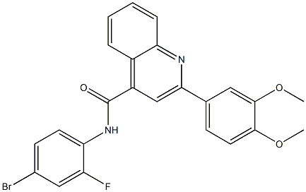 N-(4-bromo-2-fluorophenyl)-2-(3,4-dimethoxyphenyl)quinoline-4-carboxamide 结构式