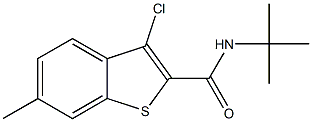 N-tert-butyl-3-chloro-6-methyl-1-benzothiophene-2-carboxamide 结构式