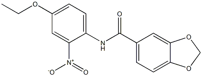 N-(4-ethoxy-2-nitrophenyl)-1,3-benzodioxole-5-carboxamide 结构式