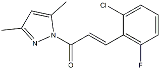 (E)-3-(2-chloro-6-fluorophenyl)-1-(3,5-dimethylpyrazol-1-yl)prop-2-en-1-one 结构式