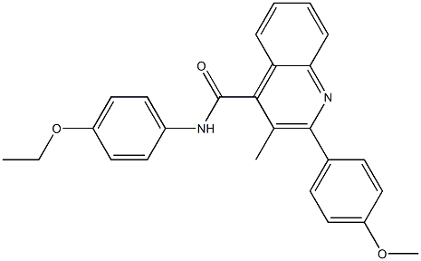 N-(4-ethoxyphenyl)-2-(4-methoxyphenyl)-3-methylquinoline-4-carboxamide 结构式