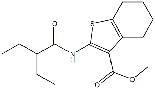 methyl 2-(2-ethylbutanoylamino)-4,5,6,7-tetrahydro-1-benzothiophene-3-carboxylate 结构式