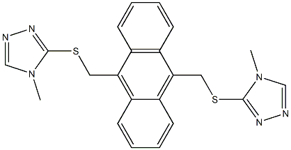 4-methyl-3-[[10-[(4-methyl-1,2,4-triazol-3-yl)sulfanylmethyl]anthracen-9-yl]methylsulfanyl]-1,2,4-triazole 结构式