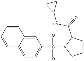 N-cyclopropyl-1-naphthalen-2-ylsulfonylpyrrolidine-2-carboxamide 结构式