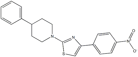 4-(4-nitrophenyl)-2-(4-phenylpiperidin-1-yl)-1,3-thiazole 结构式