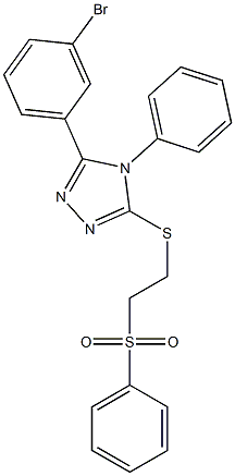 3-[2-(benzenesulfonyl)ethylsulfanyl]-5-(3-bromophenyl)-4-phenyl-1,2,4-triazole 结构式