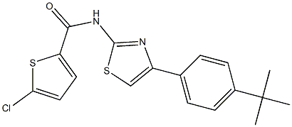 N-[4-(4-tert-butylphenyl)-1,3-thiazol-2-yl]-5-chlorothiophene-2-carboxamide 结构式