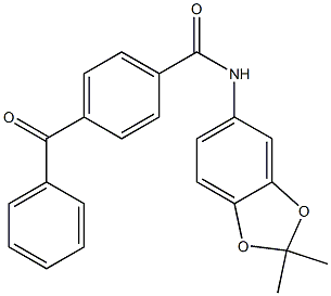 4-benzoyl-N-(2,2-dimethyl-1,3-benzodioxol-5-yl)benzamide 结构式