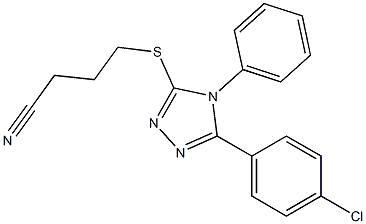 4-[[5-(4-chlorophenyl)-4-phenyl-1,2,4-triazol-3-yl]sulfanyl]butanenitrile 结构式