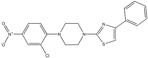 2-[4-(2-chloro-4-nitrophenyl)piperazin-1-yl]-4-phenyl-1,3-thiazole 结构式