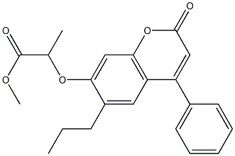 methyl 2-(2-oxo-4-phenyl-6-propylchromen-7-yl)oxypropanoate 结构式