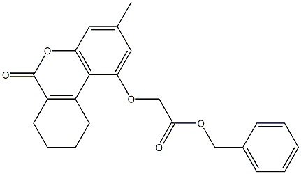 benzyl 2-[(3-methyl-6-oxo-7,8,9,10-tetrahydrobenzo[c]chromen-1-yl)oxy]acetate 结构式