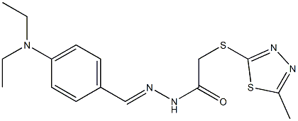 N-[(E)-[4-(diethylamino)phenyl]methylideneamino]-2-[(5-methyl-1,3,4-thiadiazol-2-yl)sulfanyl]acetamide 结构式