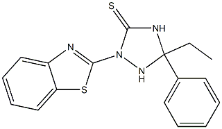 2-(1,3-benzothiazol-2-yl)-5-ethyl-5-phenyl-1,2,4-triazolidine-3-thione 结构式