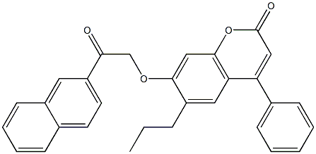 7-(2-naphthalen-2-yl-2-oxoethoxy)-4-phenyl-6-propylchromen-2-one 结构式