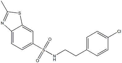 N-[2-(4-chlorophenyl)ethyl]-2-methyl-1,3-benzothiazole-6-sulfonamide 结构式