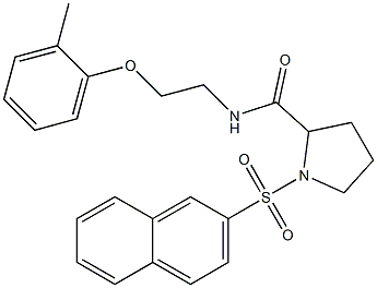 N-[2-(2-methylphenoxy)ethyl]-1-naphthalen-2-ylsulfonylpyrrolidine-2-carboxamide 结构式