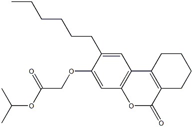 propan-2-yl 2-[(2-hexyl-6-oxo-7,8,9,10-tetrahydrobenzo[c]chromen-3-yl)oxy]acetate 结构式