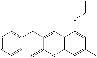 3-benzyl-5-ethoxy-4,7-dimethylchromen-2-one 结构式