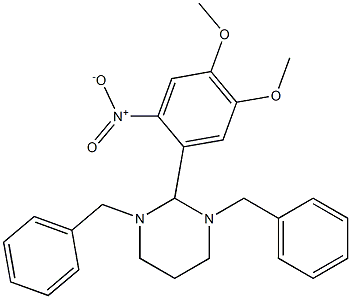 1,3-dibenzyl-2-(4,5-dimethoxy-2-nitrophenyl)-1,3-diazinane 结构式