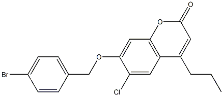 7-[(4-bromophenyl)methoxy]-6-chloro-4-propylchromen-2-one 结构式