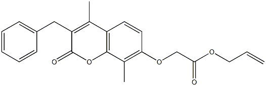 prop-2-enyl 2-(3-benzyl-4,8-dimethyl-2-oxochromen-7-yl)oxyacetate 结构式