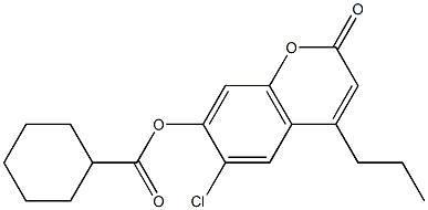 (6-chloro-2-oxo-4-propylchromen-7-yl) cyclohexanecarboxylate 结构式