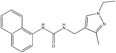 1-[(1-ethyl-3-methylpyrazol-4-yl)methyl]-3-naphthalen-1-ylurea 结构式