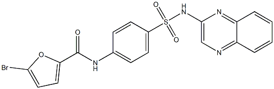 5-bromo-N-[4-(quinoxalin-2-ylsulfamoyl)phenyl]furan-2-carboxamide 结构式