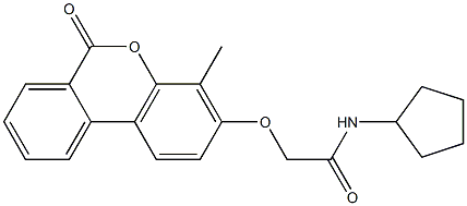 N-cyclopentyl-2-(4-methyl-6-oxobenzo[c]chromen-3-yl)oxyacetamide 结构式