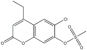 (6-chloro-4-ethyl-2-oxochromen-7-yl) methanesulfonate 结构式