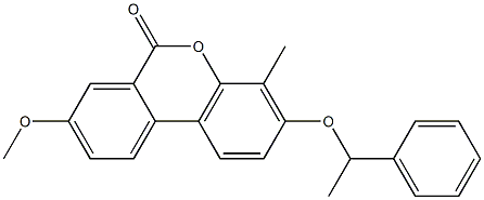 8-methoxy-4-methyl-3-(1-phenylethoxy)benzo[c]chromen-6-one 结构式