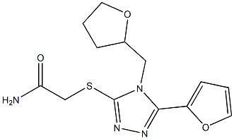 2-[[5-(furan-2-yl)-4-(oxolan-2-ylmethyl)-1,2,4-triazol-3-yl]sulfanyl]acetamide 结构式