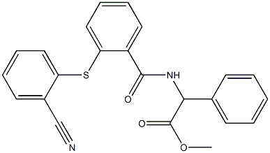 methyl 2-[[2-(2-cyanophenyl)sulfanylbenzoyl]amino]-2-phenylacetate 结构式