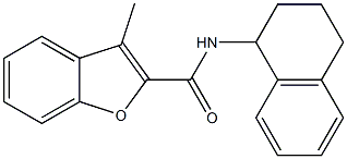 3-methyl-N-(1,2,3,4-tetrahydronaphthalen-1-yl)-1-benzofuran-2-carboxamide 结构式